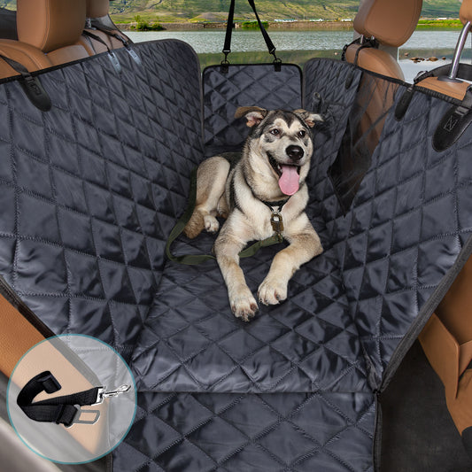 Comwish Dog Seat Cover for Back Seat with Mesh Window
